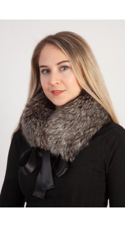 Silver fox fur collar - neck warmer